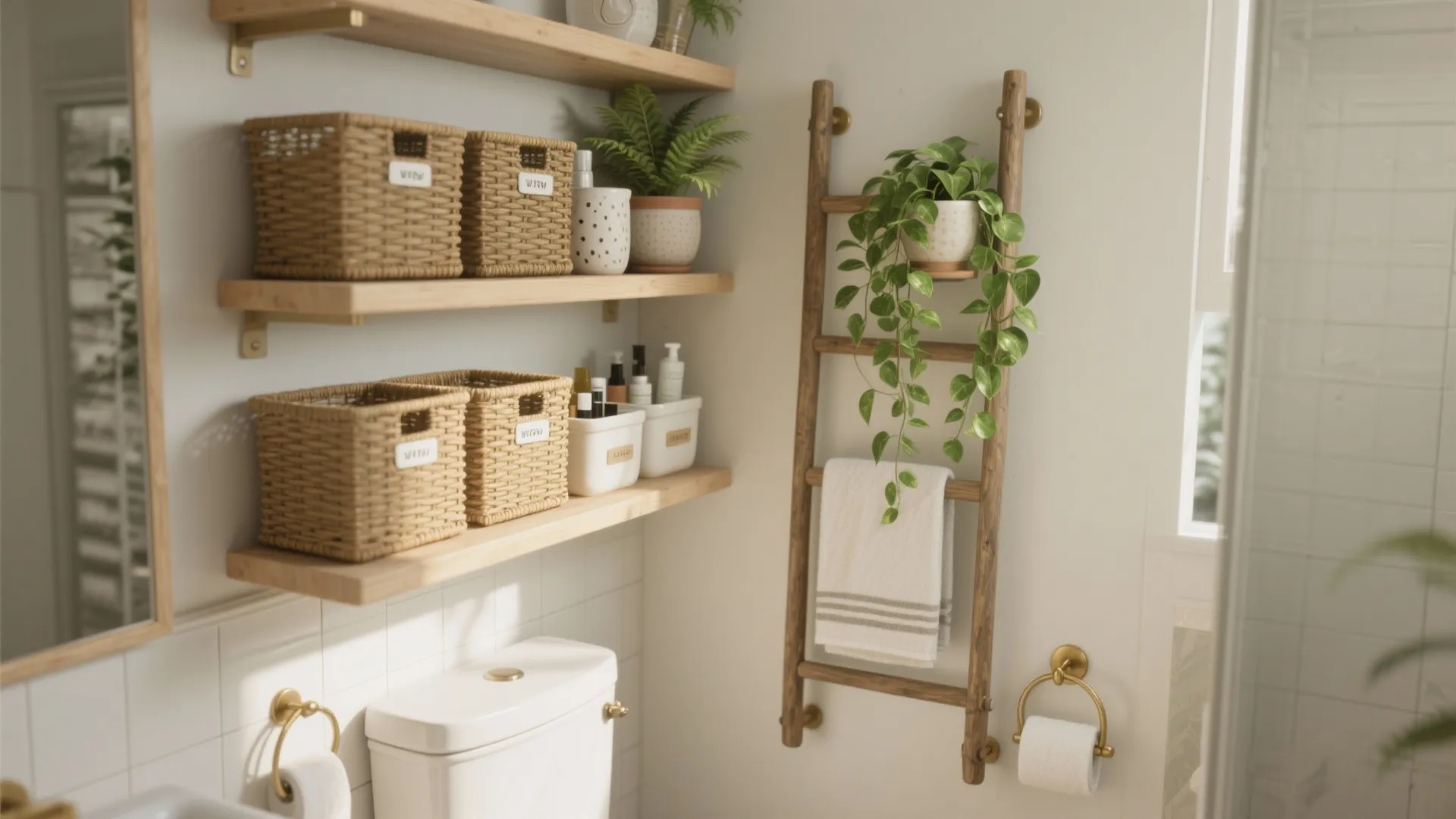 5. Cute Storage and Greenery