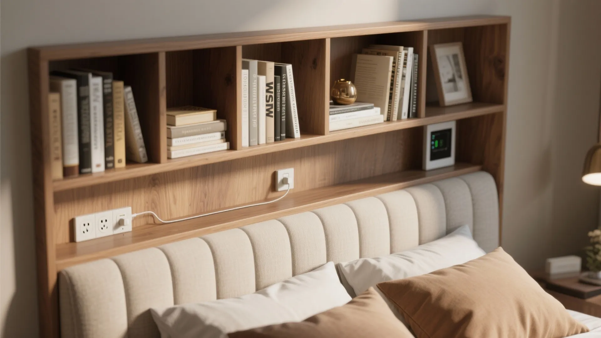 4. Storage headboards and integrated nightstands