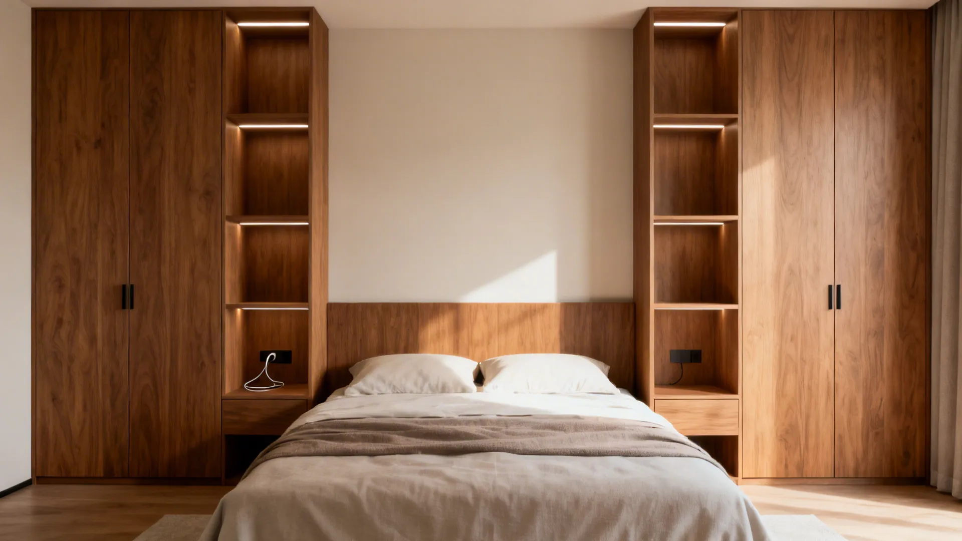Built-In Storage Headboard Wall