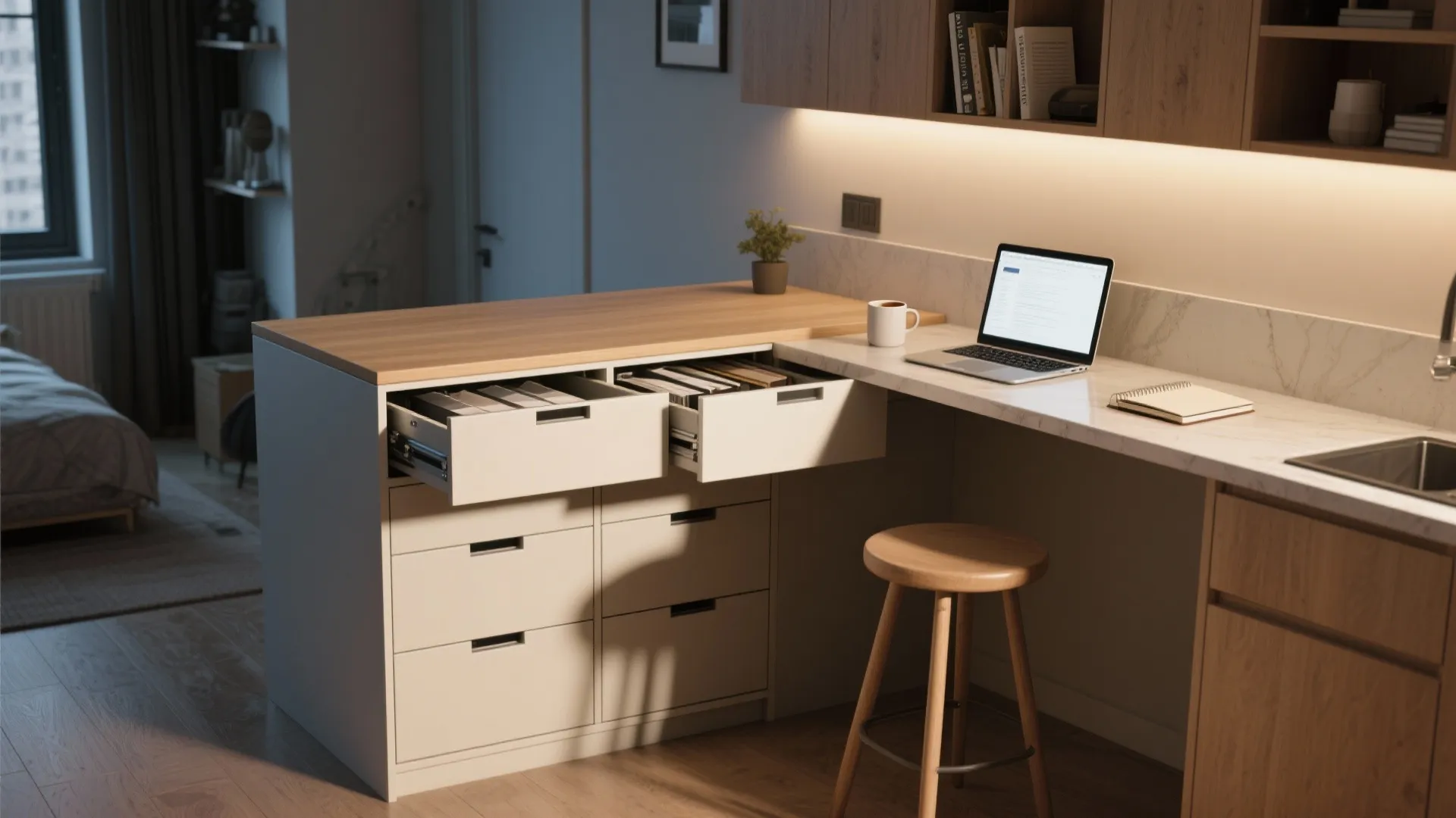 5. Dual-Purpose Storage Island