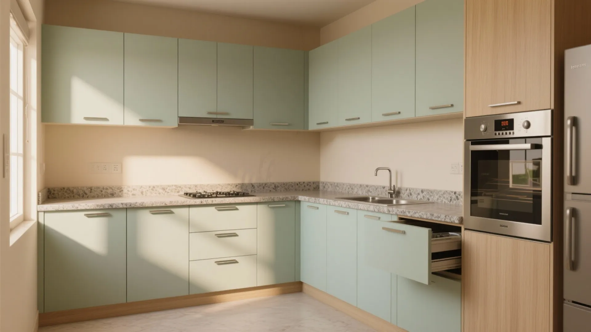 Minimalist kitchen storage for small 1 BHKs