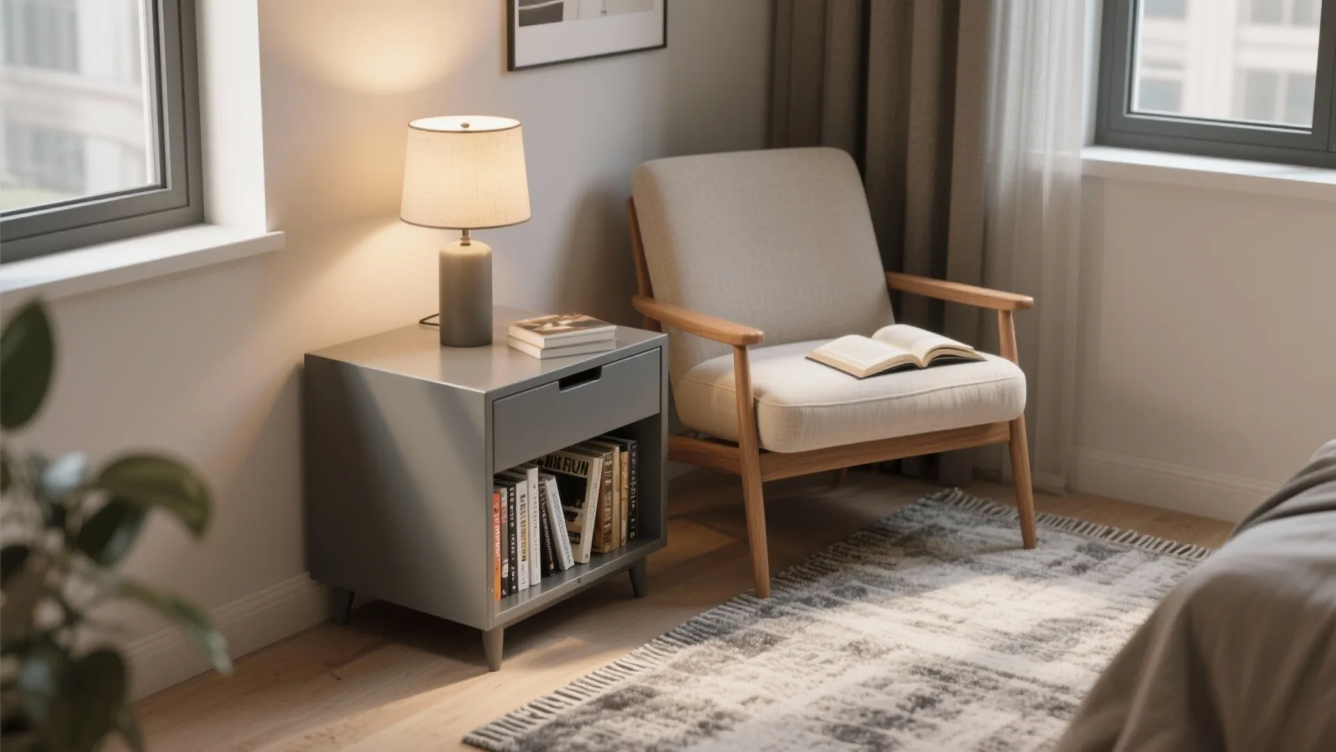 2. Storage-Integrated Lamp Table