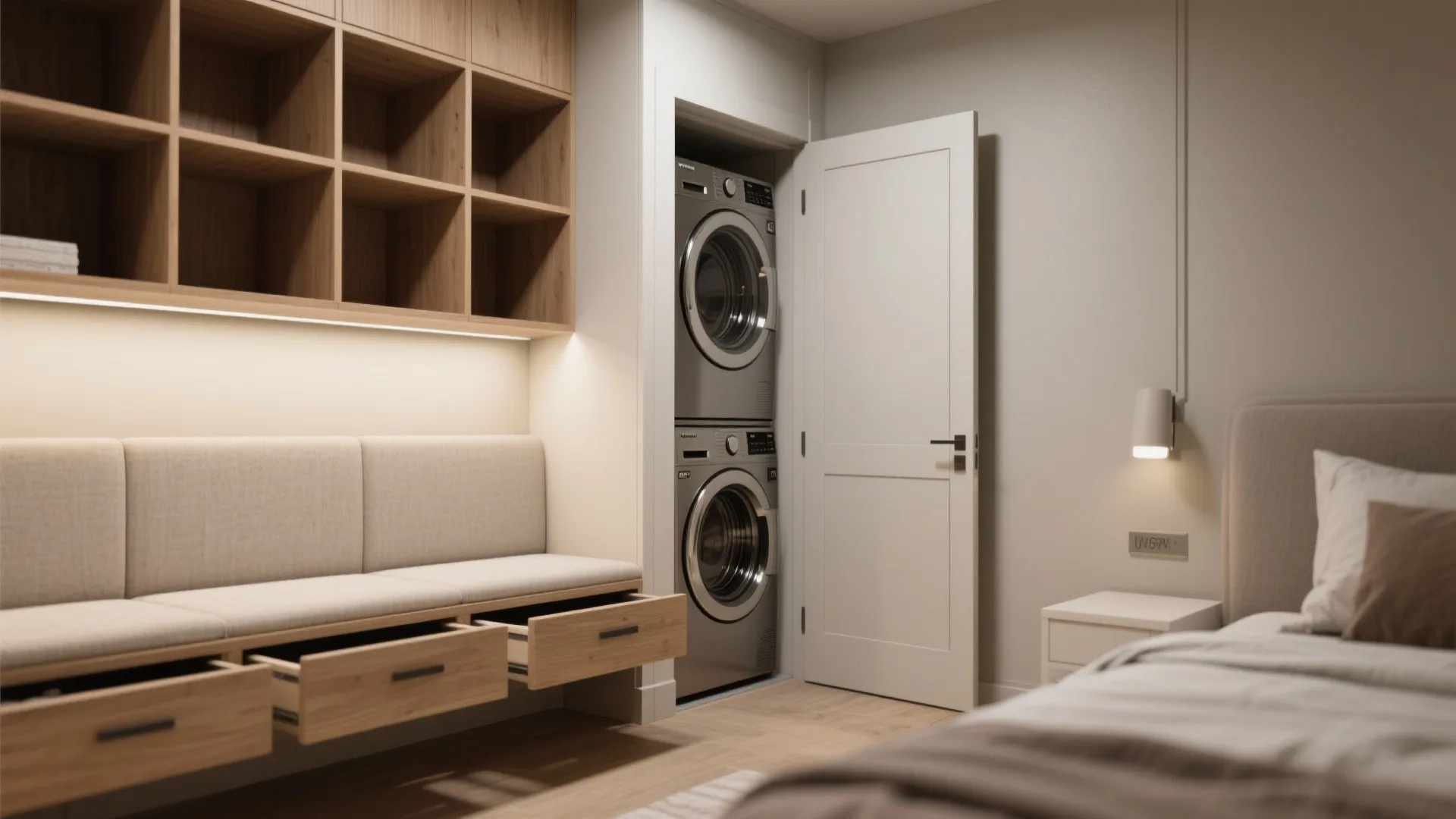Maximized storage and laundry nook