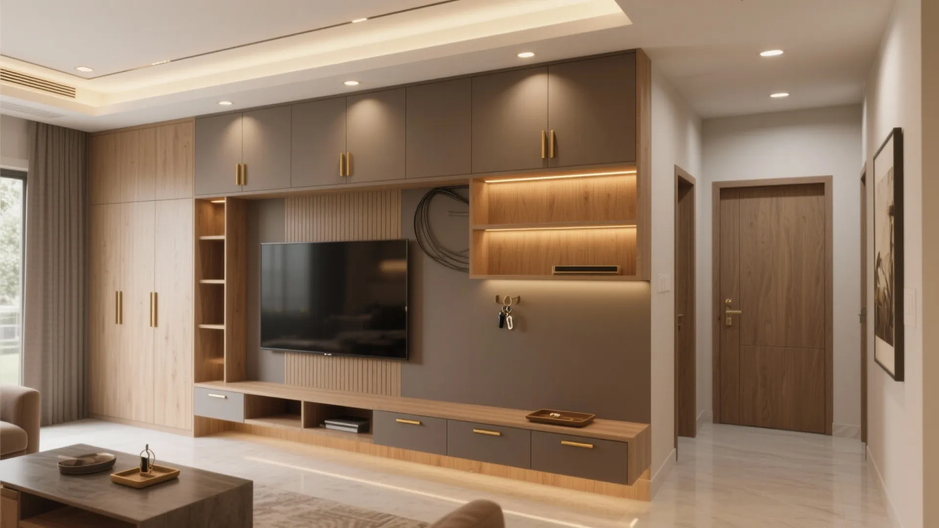 5) Storage Walls, Foyer Planning, and Layered Lighting