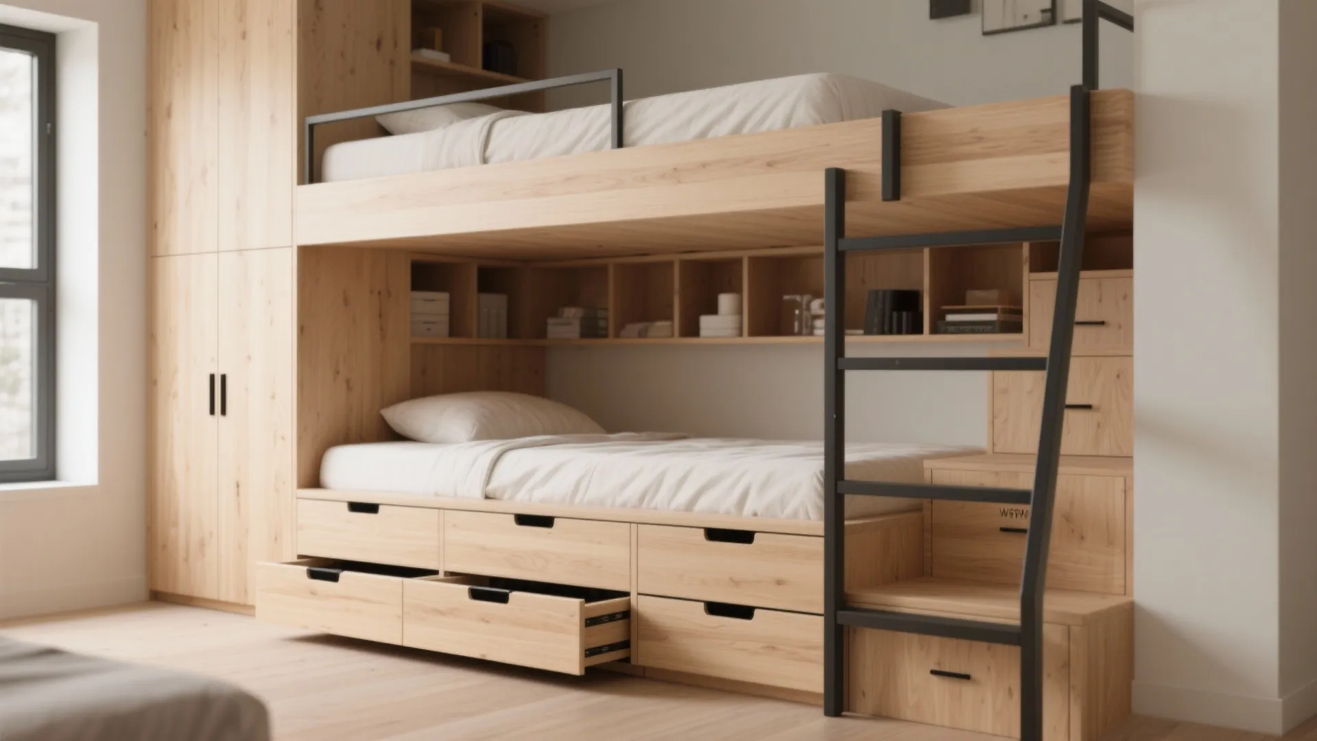1. Storage-Integrated Loft Bed