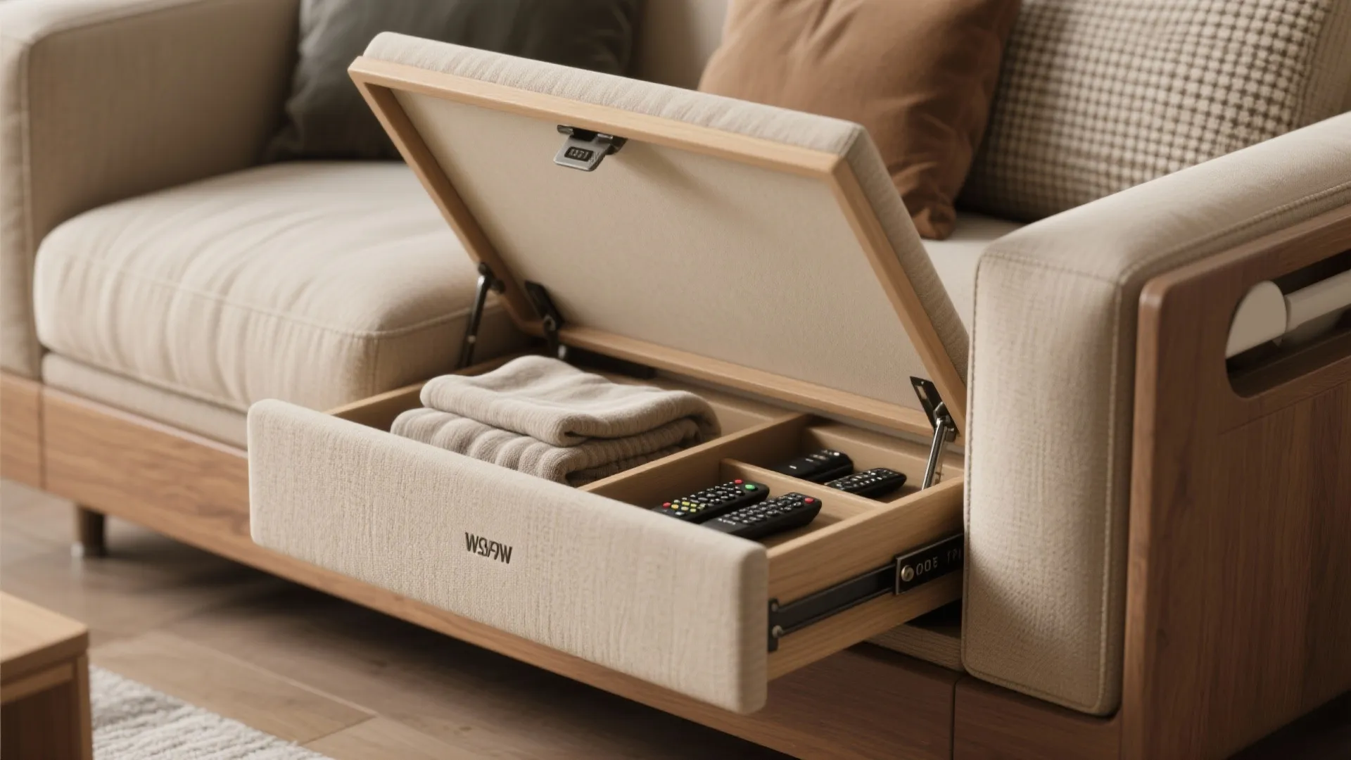 3. Loveseat with built-in storage