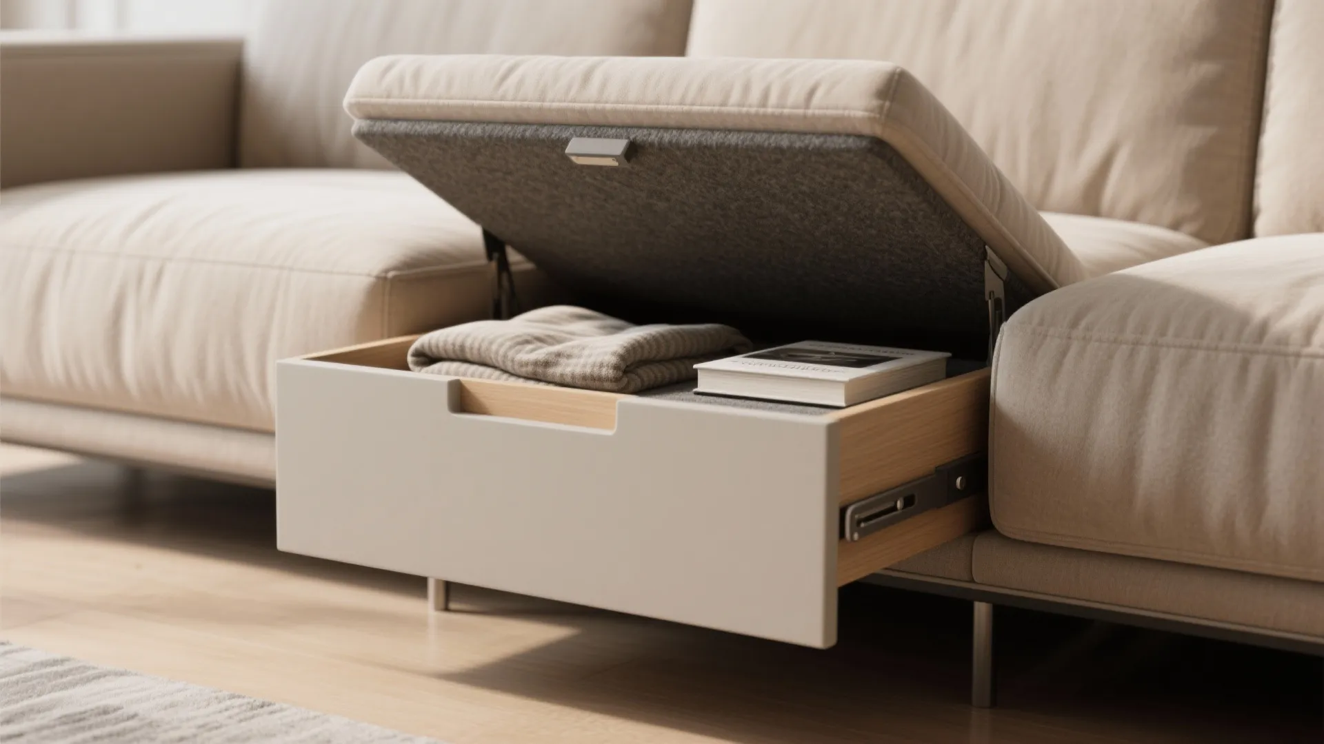 Multifunctional loveseat with integrated storage