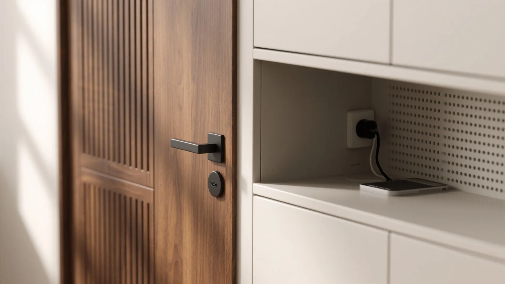 Minimalist wall-to-wall storage that doubles as decor