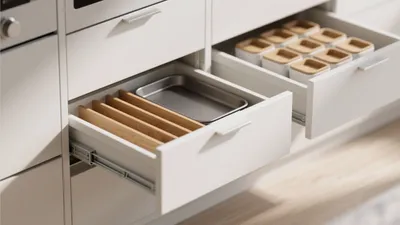 Smart Kitchen Drawer Organization with Wooden Dividers
