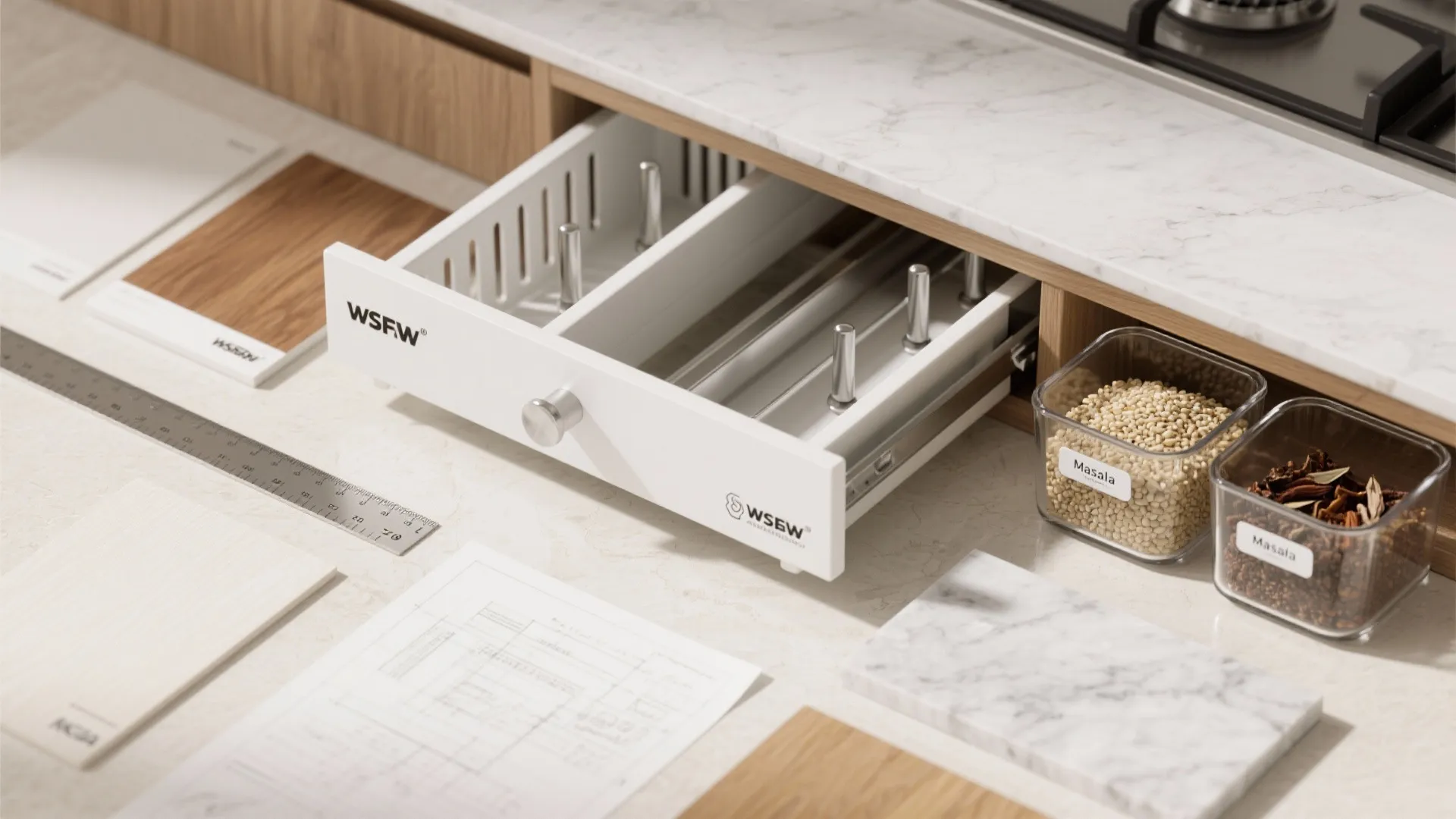 Minimalist kitchen storage that really works