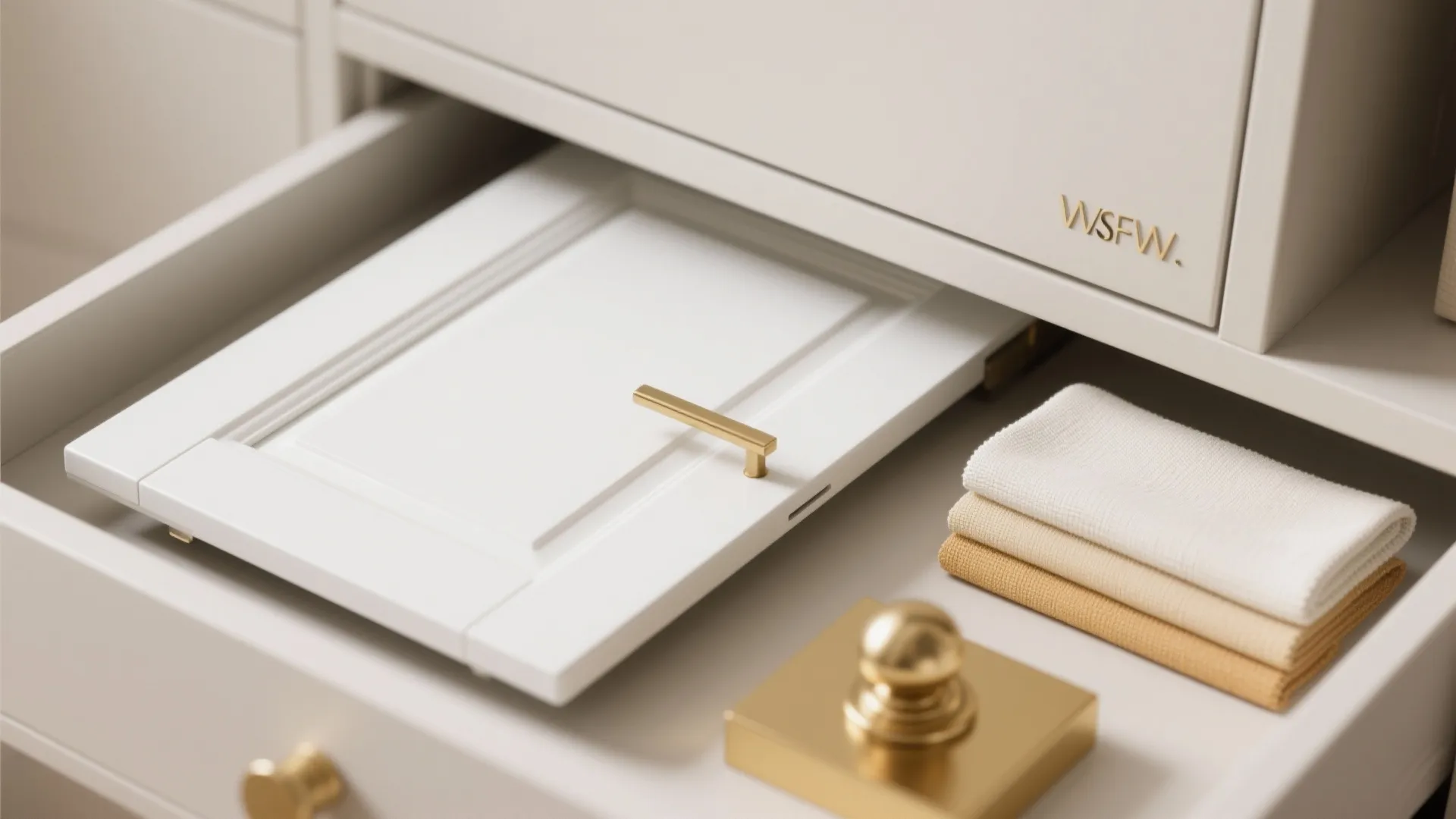 5. Functional Glam: Storage that Shines