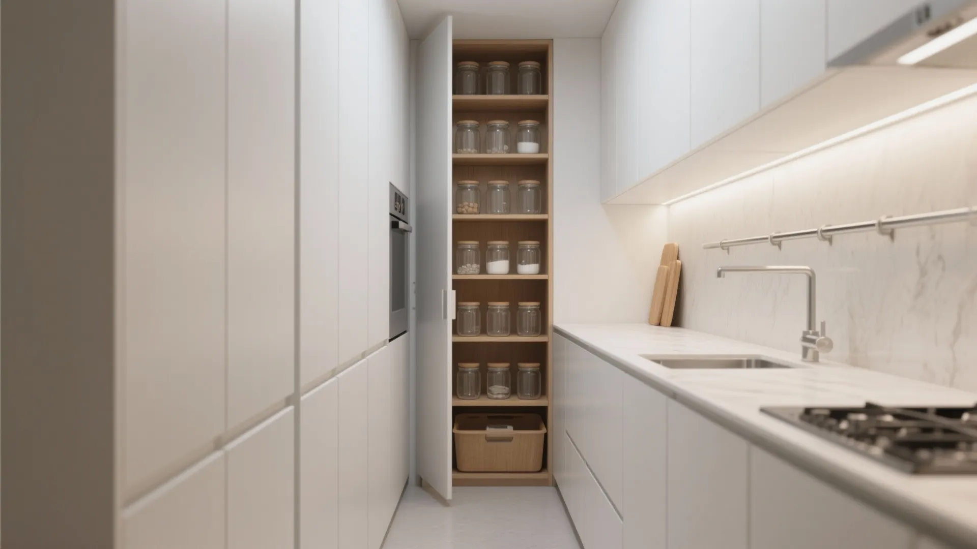 Minimalist Kitchen Storage That Clears Visual Clutter