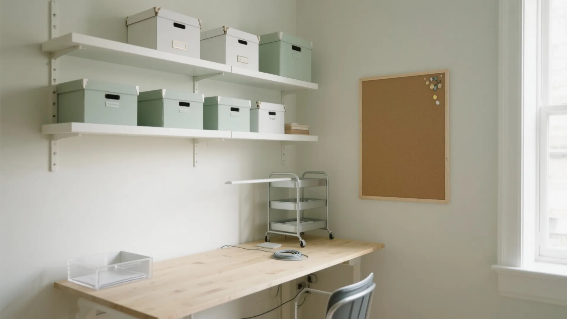 Minimalist study storage for frictionless focus