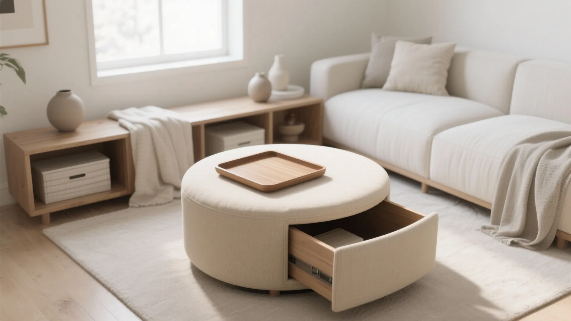 Minimalist Storage Ottoman, Maximum Calm