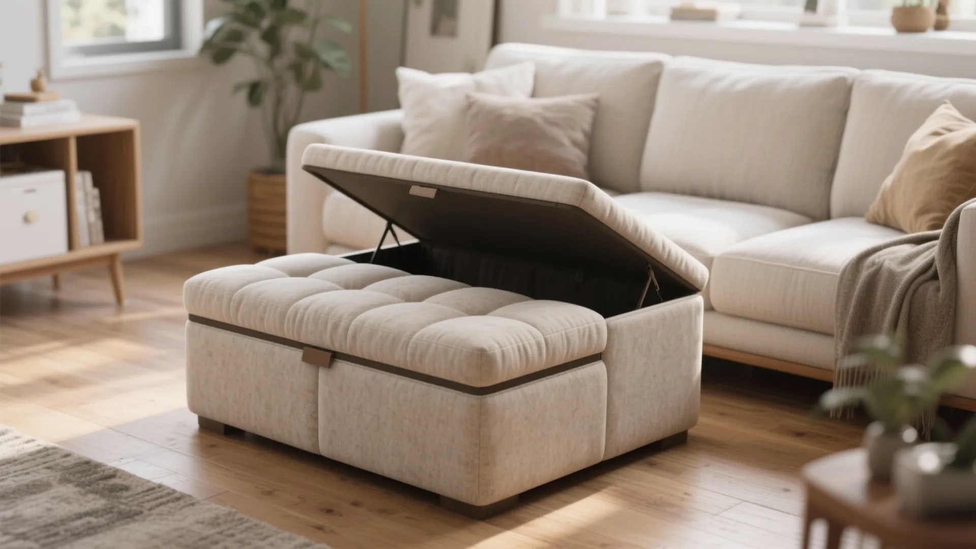 Multi-functional ottoman with storage