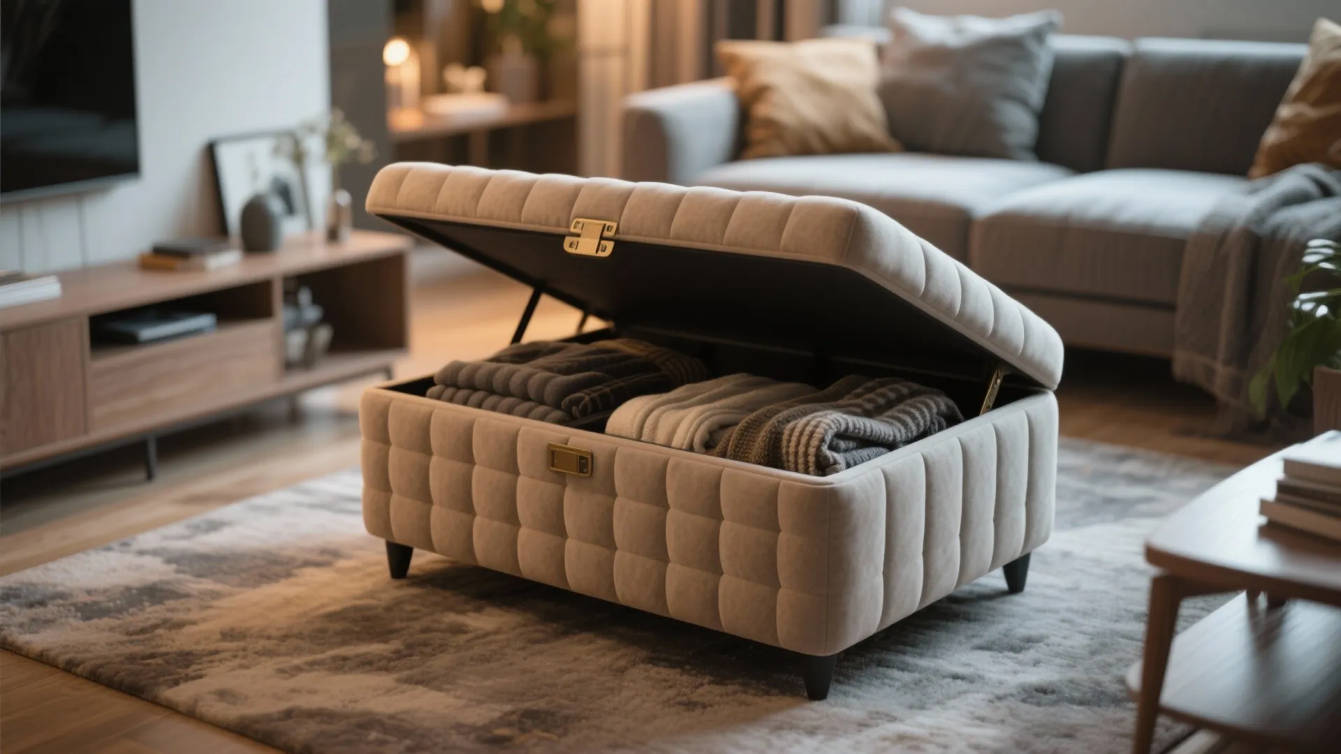 9. Hidden Storage Ottomans