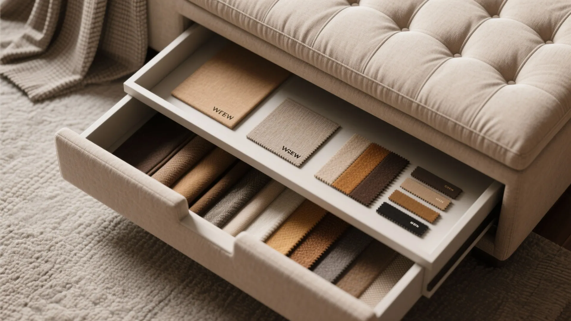 Hidden storage ottoman