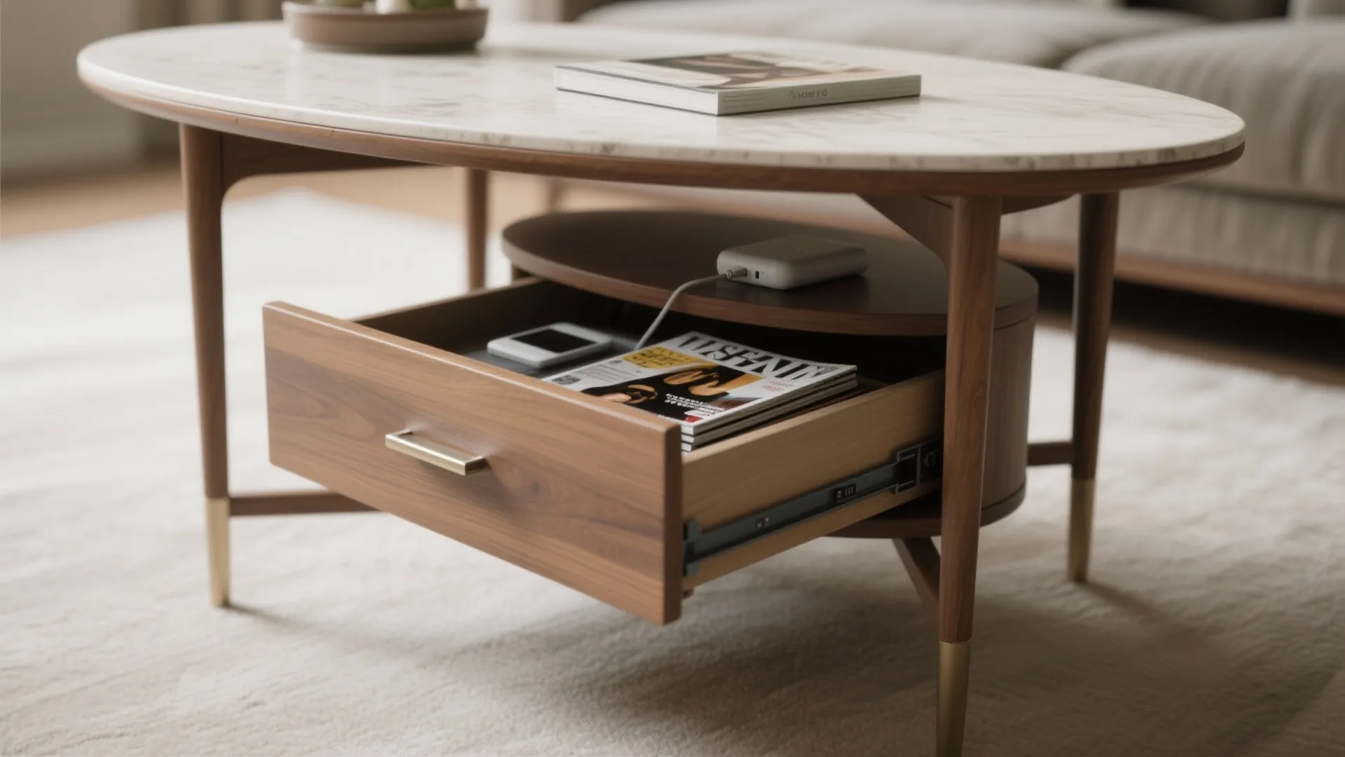 4. Storage-centric oval: hidden practicality