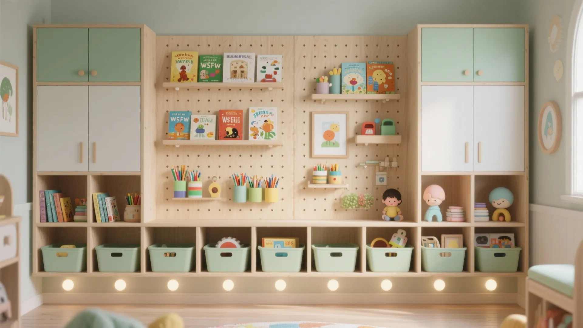 Display-Ready Storage Walls, Pegboards, and Rotations