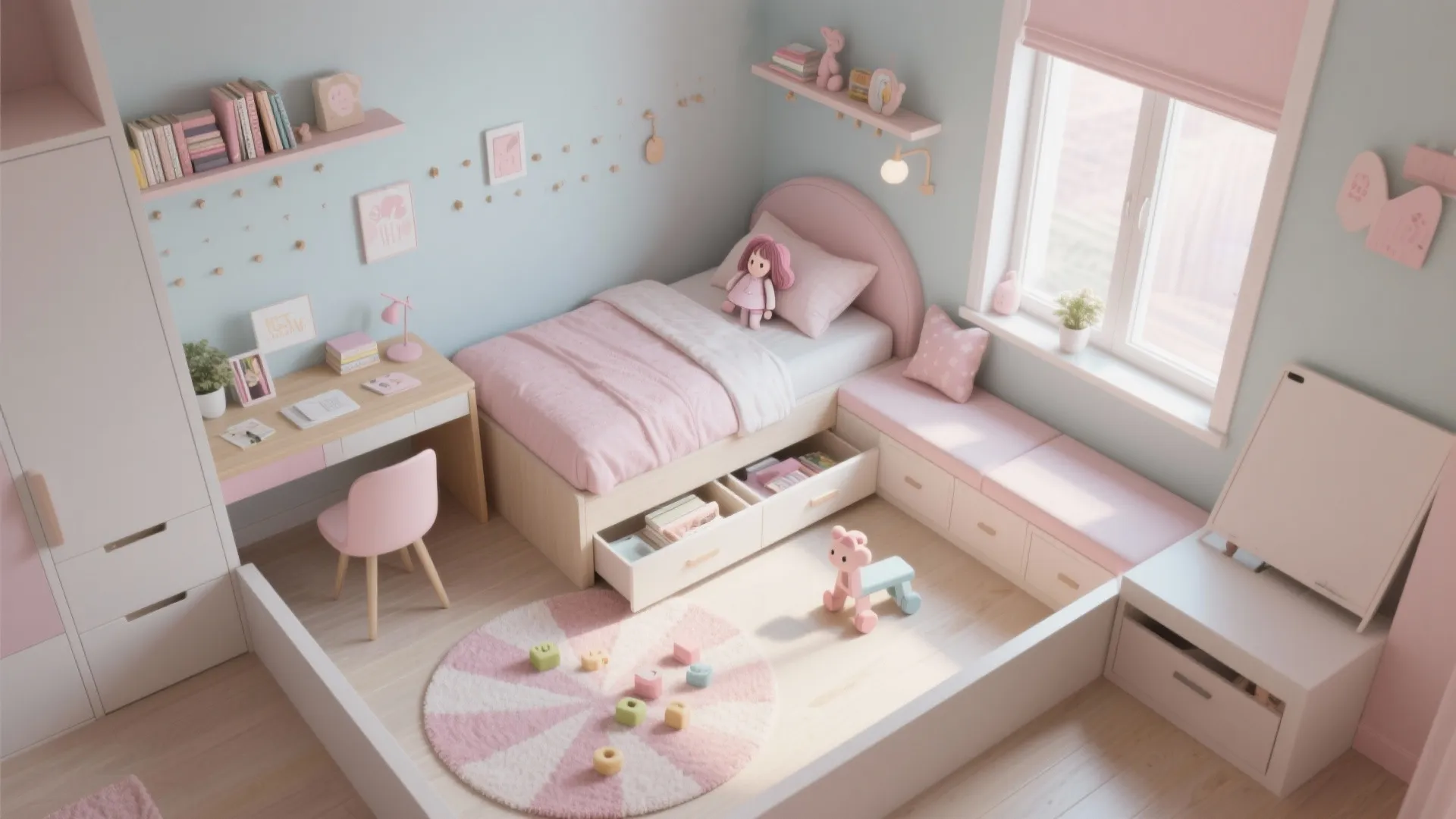 2) Space-Savvy Storage: Underbed, Pegs, and Window Nooks