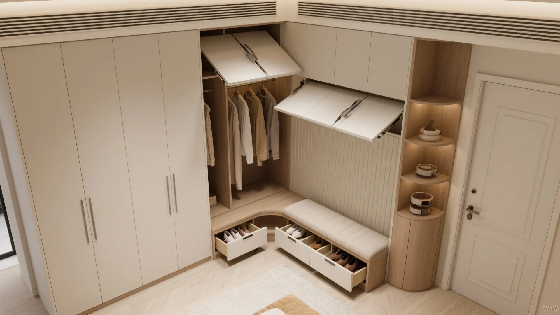 5) Smart storage that disappears (but works hard)