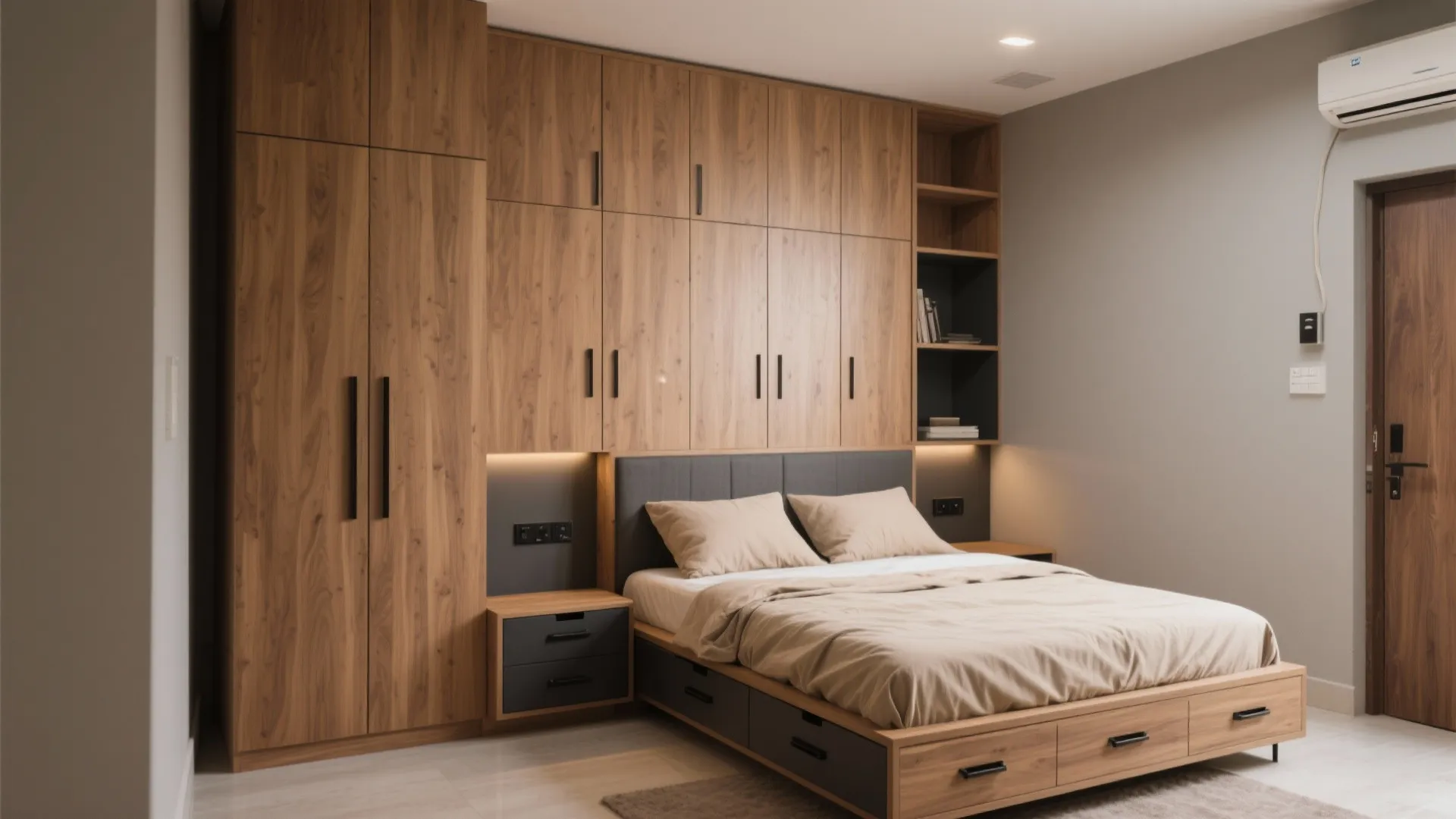 Built-in Storage Walls and Platform Beds