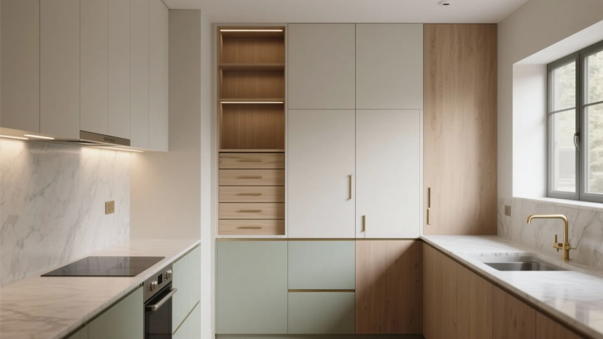Minimalist kitchen storage for quiet luxury