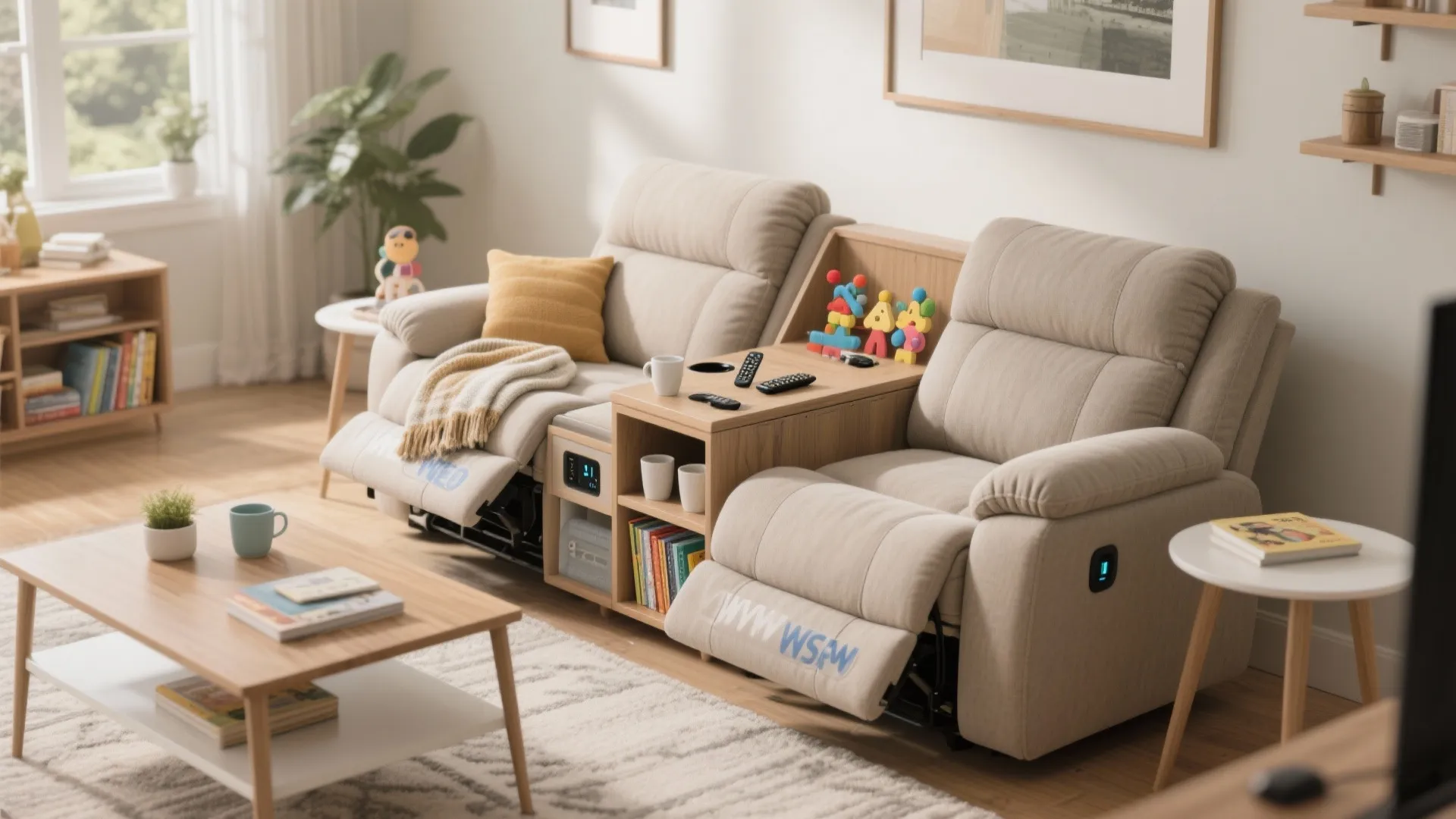 Storage-Integrated Recliner Sofas