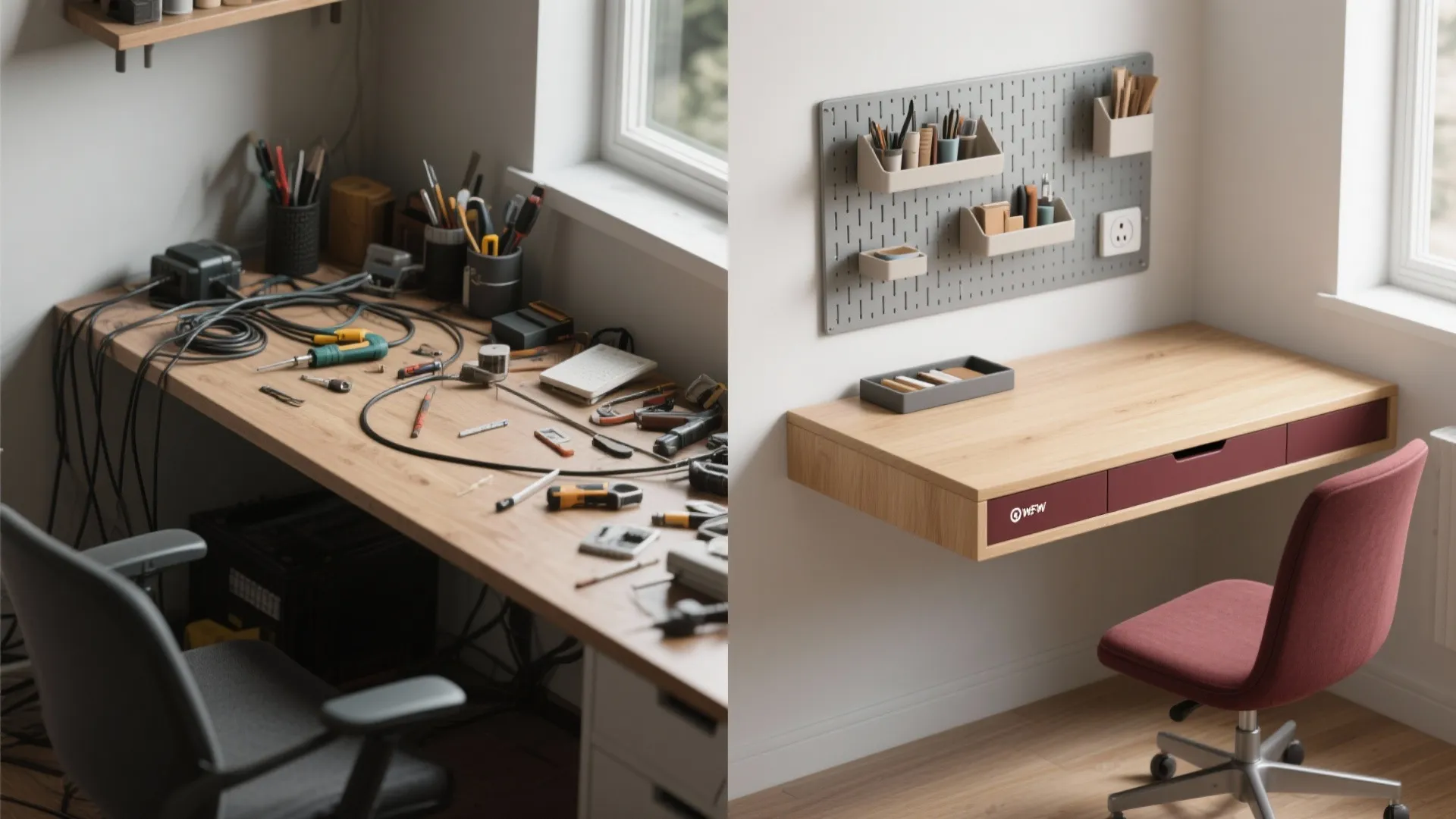 Smart Storage: Under-Desk Drawers, Pegboards, and a “Reset” Tray
