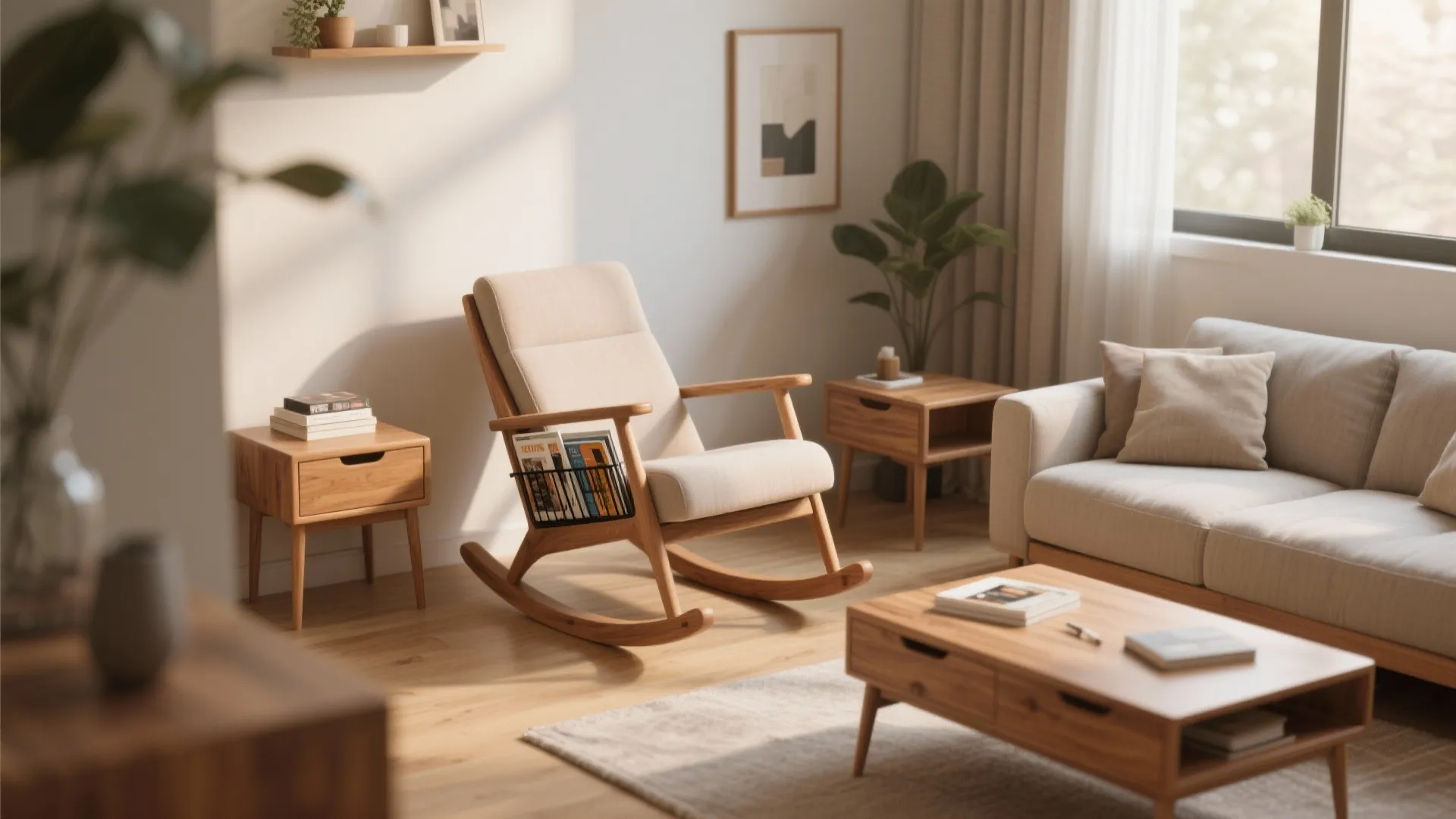 8. Rocking Chair with Built-In Storage
