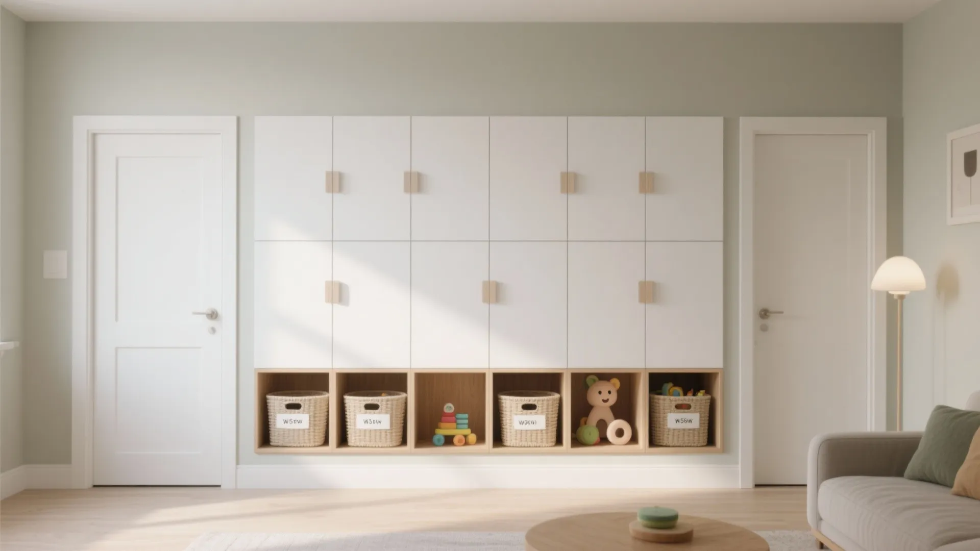 Minimalist Storage Wall + Toy Rotation