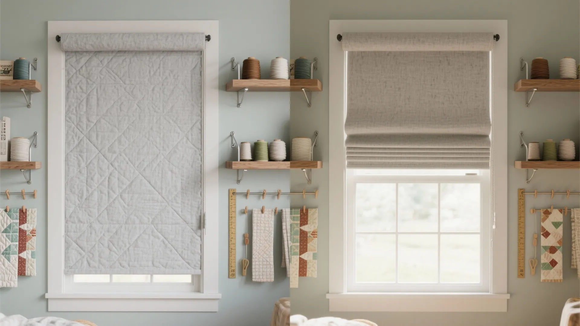Storage-Integrated Wall with Dust Cover (Peg, Shelf, and Shade)