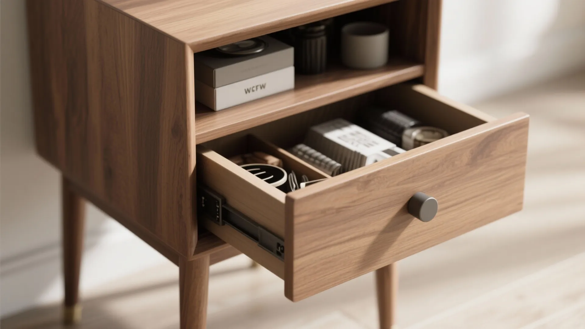 5. Storage side table with hidden compartments