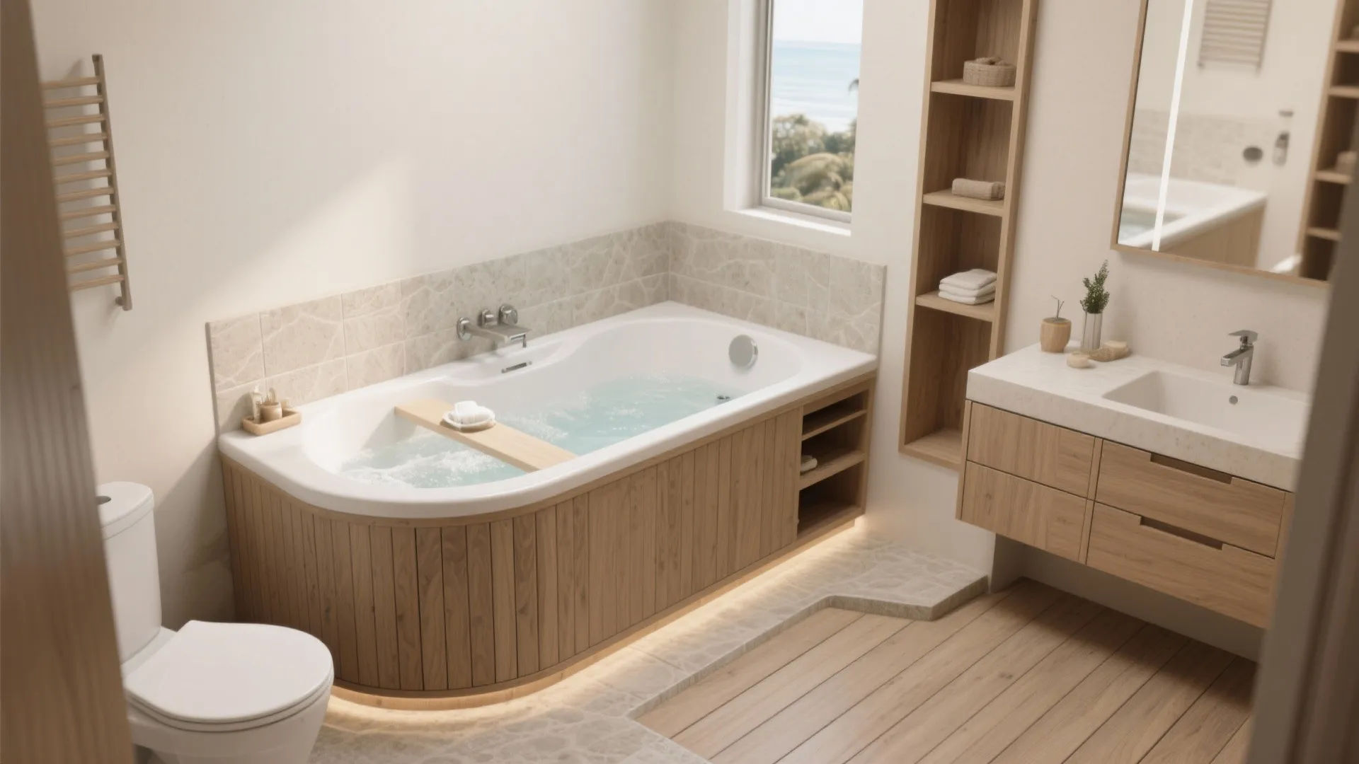 Integrated Storage Skirt and Step