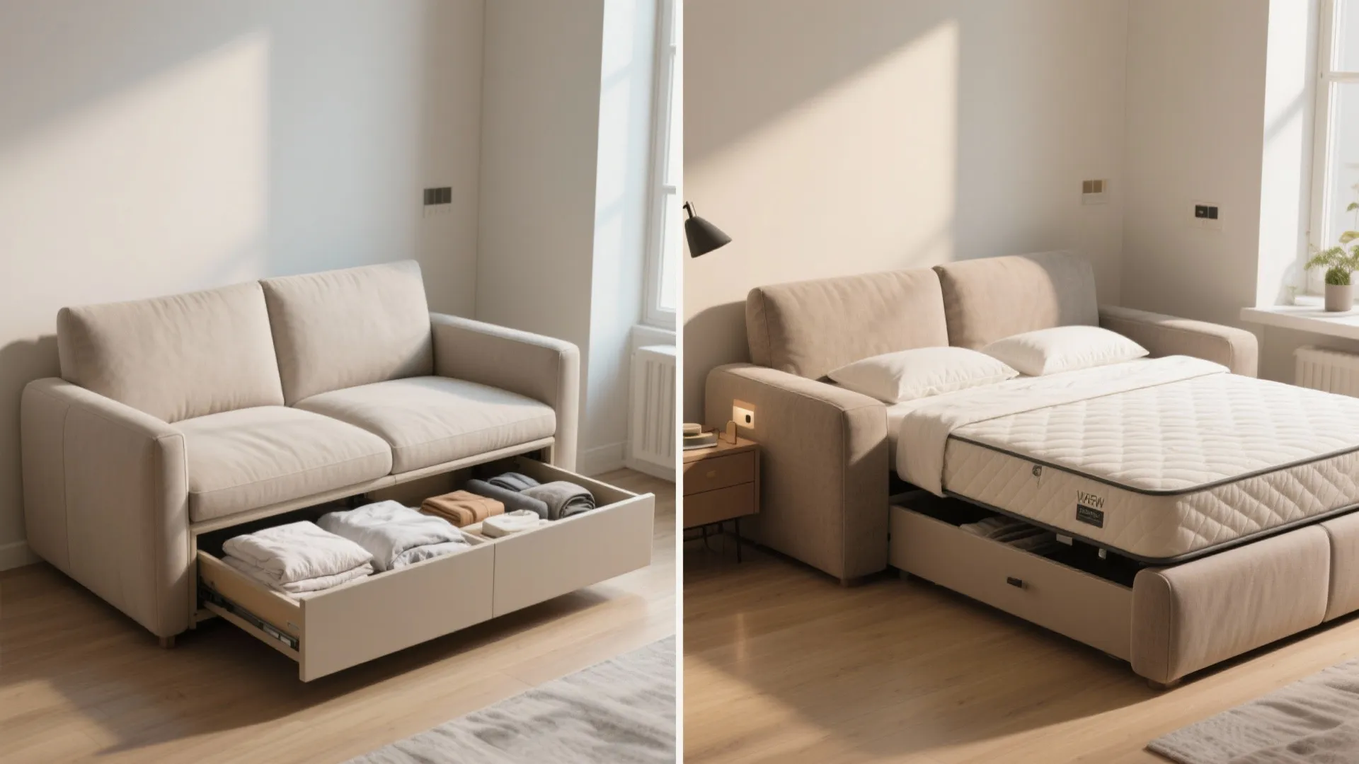 2. Embrace multifunction: storage and sleeper options