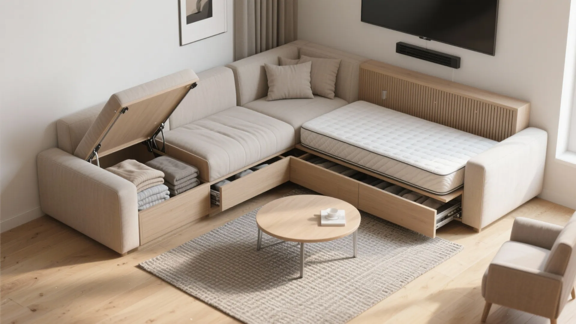 Multifunction upgrades: storage chaise and sleeper comfort