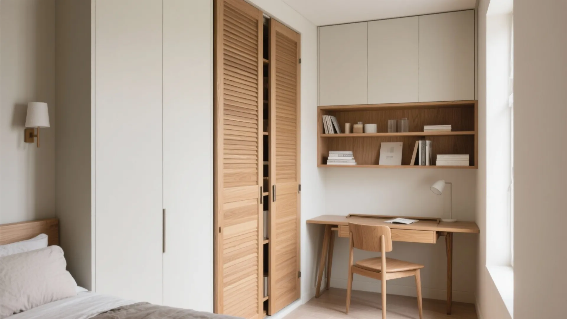 Built-In Storage Wall with Sliding Panels