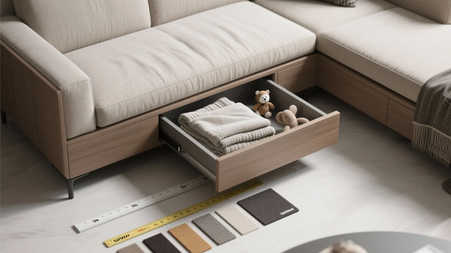 3. Opt for a loveseat with hidden storage or a slim profile