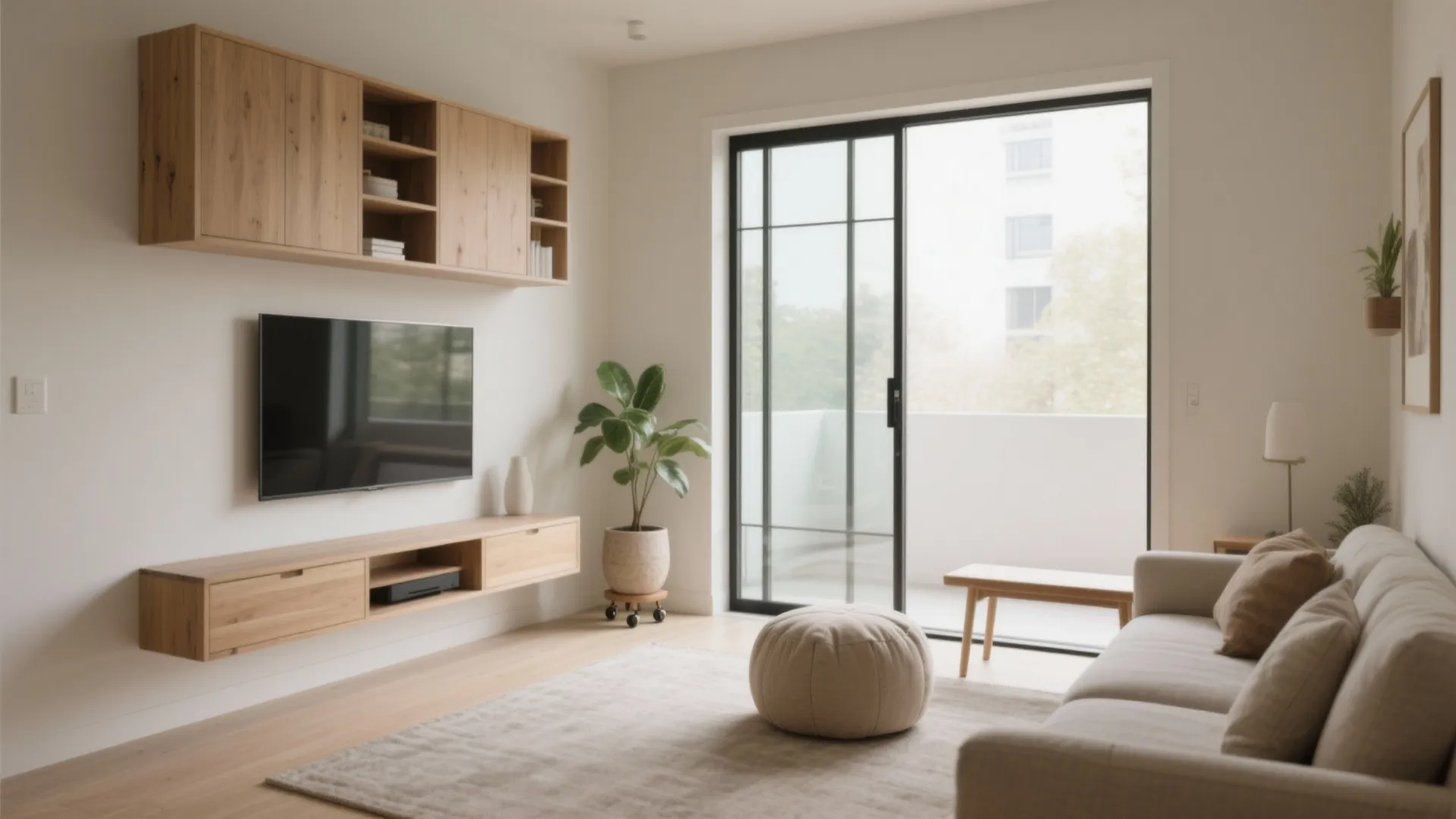 5) Storage on the Solid Wall; Light, Moveable Pieces Near the Slider