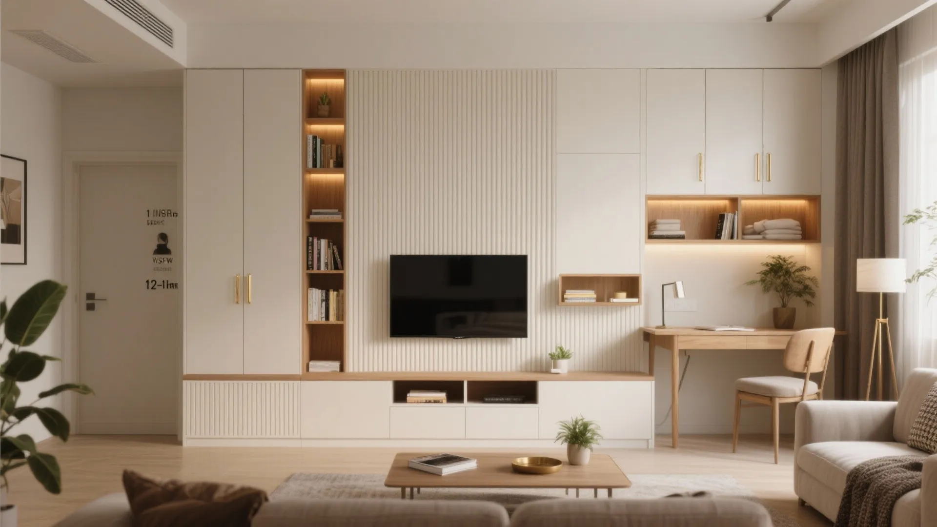 Idea 3: Vertical storage wall in the living room