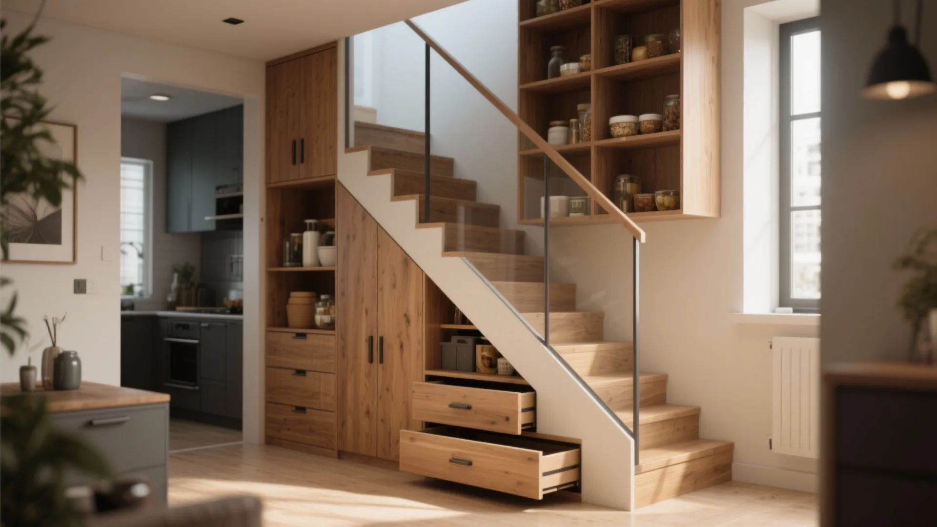 4. Integrated storage staircase