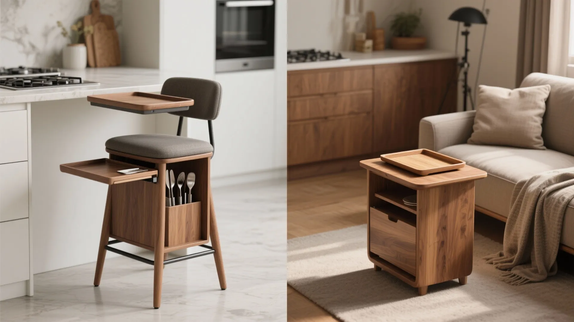 3. High chair that doubles as storage or table
