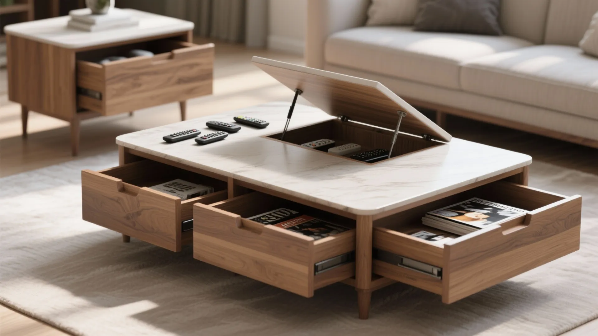 5. Multi-functional tables with storage