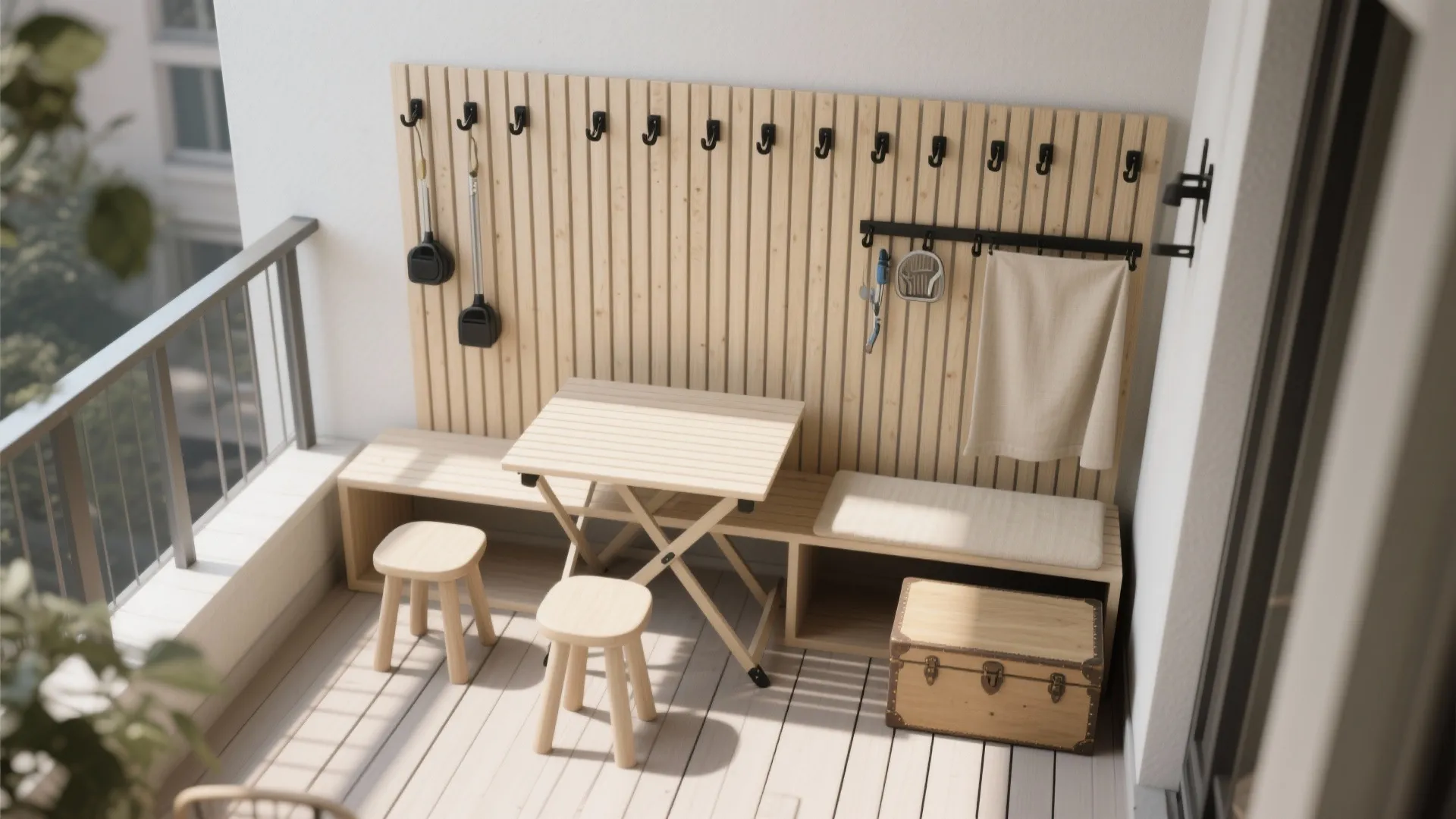 Minimalist Balcony Storage That Disappears