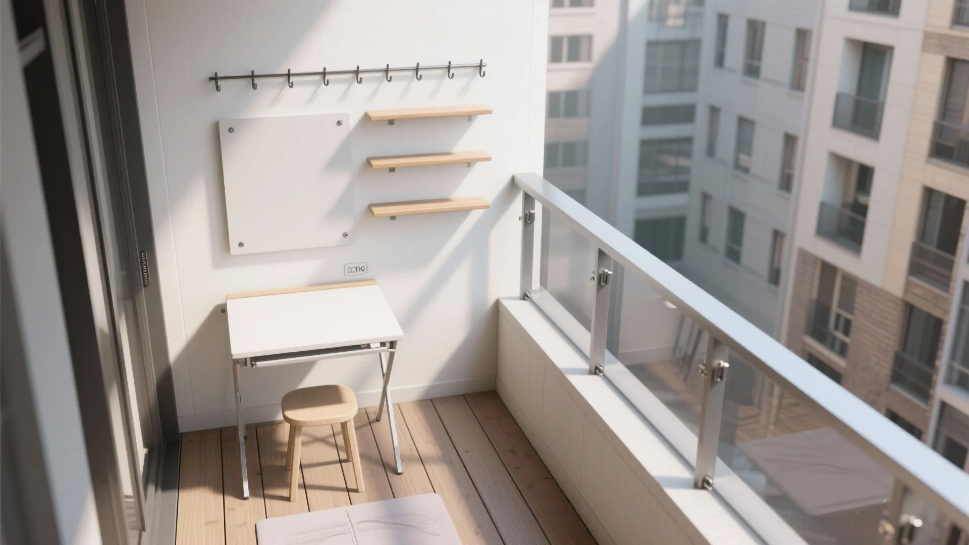 Minimalist balcony storage that disappears