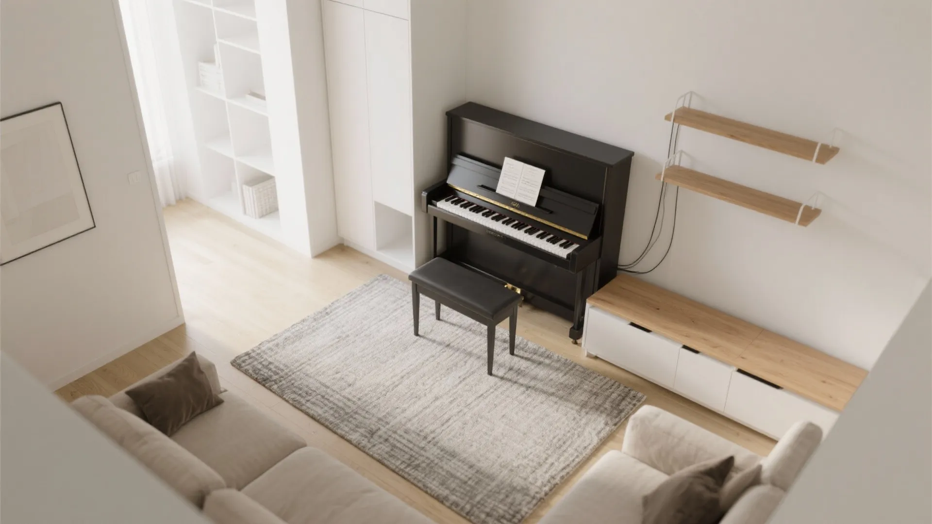 Built-In, Low-Profile Storage Around the Keys
