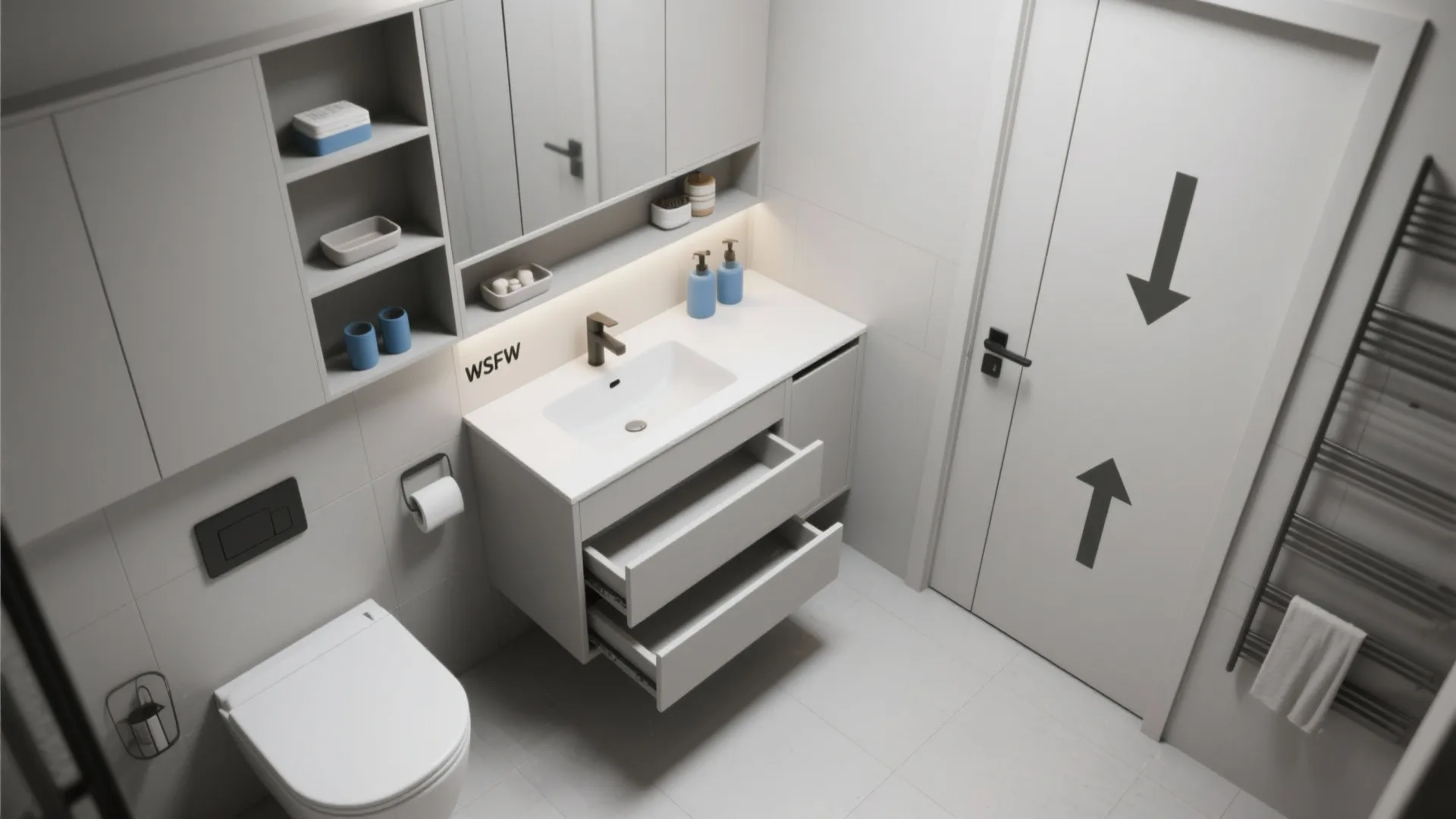 Open Shelves + Closed Drawers: The “See It/Hide It” Storage Mix