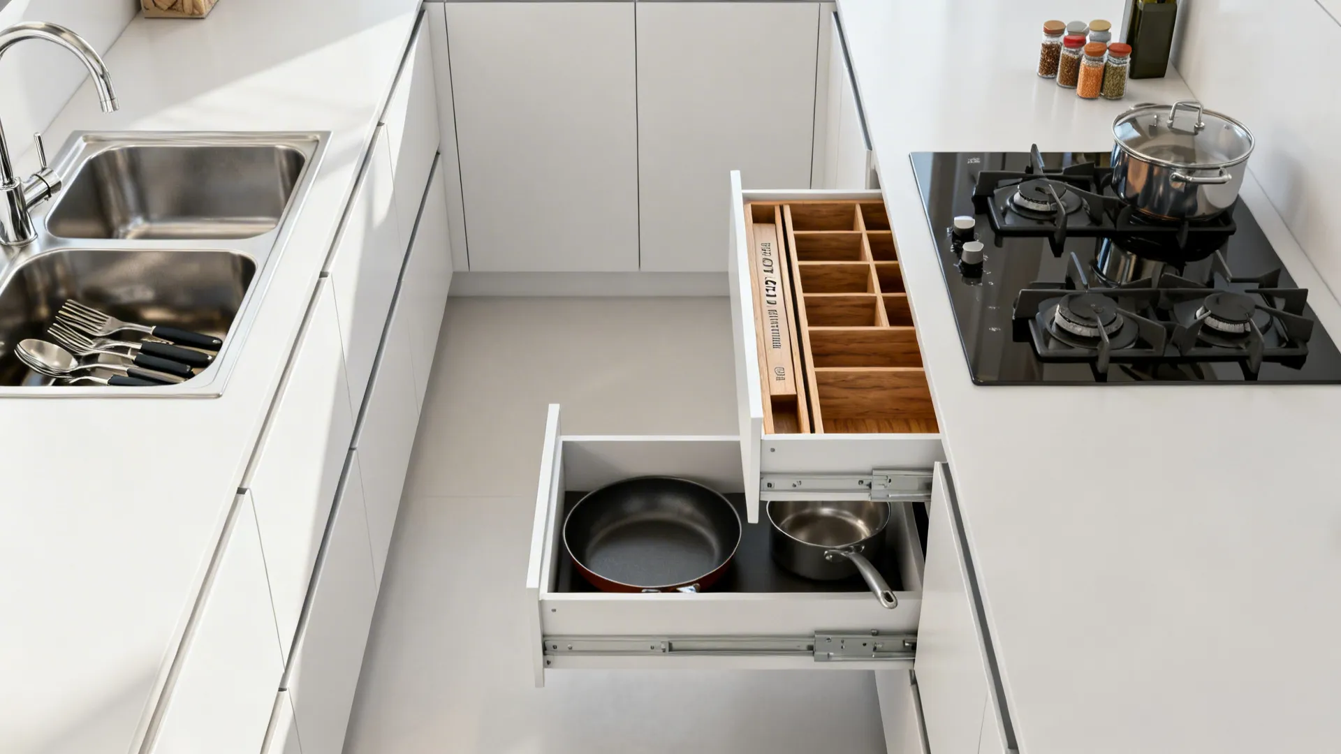 Minimalist storage with hidden organization