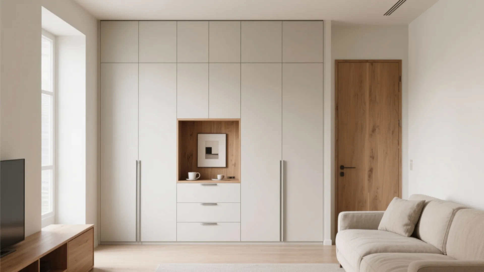 Minimalist Storage Wall That Doubles as a Feature