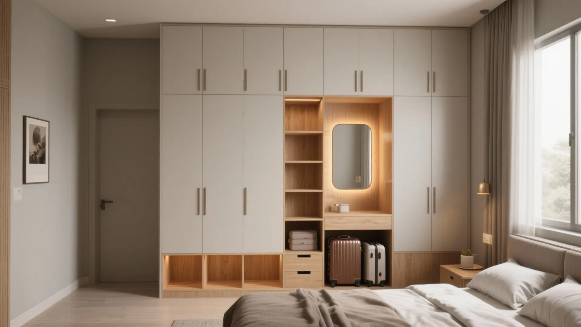 Built-in storage walls and vertical solutions